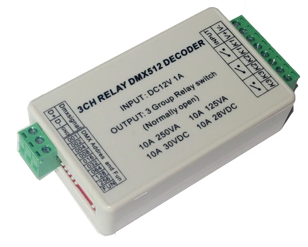 DC12V 10A * 3 канала DMX512 реле 3CH группы включения и выключения светодиодное