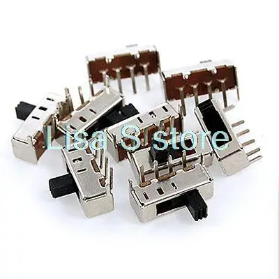 

10 Pcs x Panel PCB 4 Pin 3 Position 1P3T SP3T Slide Switch Side Knob 0.5A 50V DC