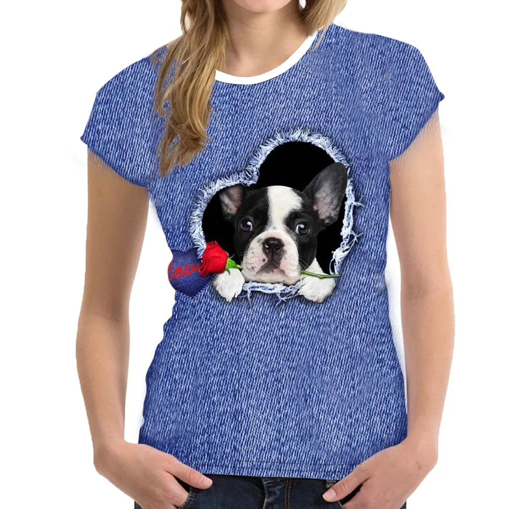 SAGACE Women t shirt Funny 3D Print Animal Summer Short Sleeve funny T-Shirts Top harajuku tshirt High Quality top female | Женская