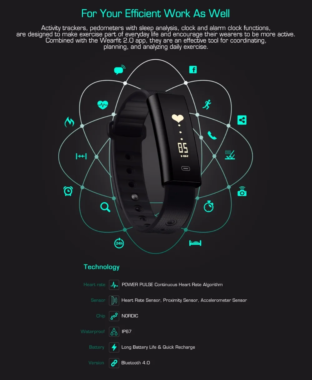 Zeblaze Arch Plus, непрерывный фитнес-браслет с сердечным ритмом, долгий срок службы батареи и быстрая перезарядка, IP67, браслет для Android и IOS