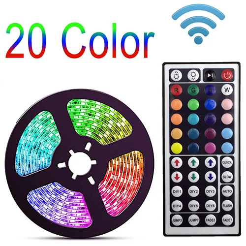RGB Светодиодная лента лампы 20 Цвета 5 V RGB гибкий USB led светящаяся лента 1 м 2 м 3 м 4 м 5 м Desktop Экран светодиодный подсветка ТВ - Испускаемый цвет: RGB