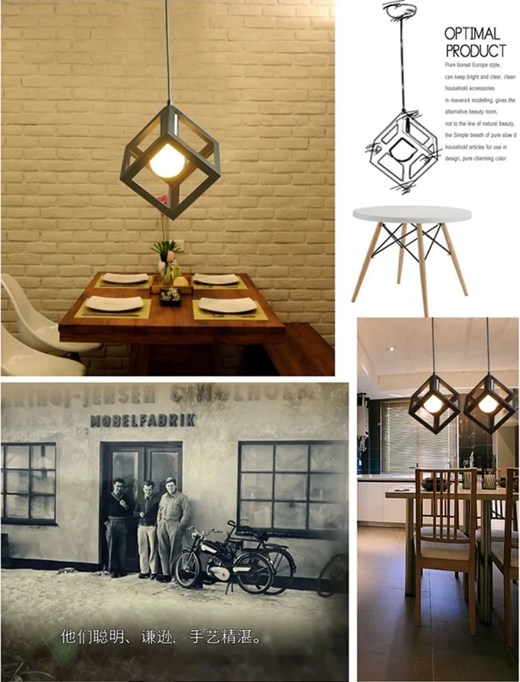 1 шт. Кофе лампы бар Черный Industrial Light кухня античный кованого железа подвесной