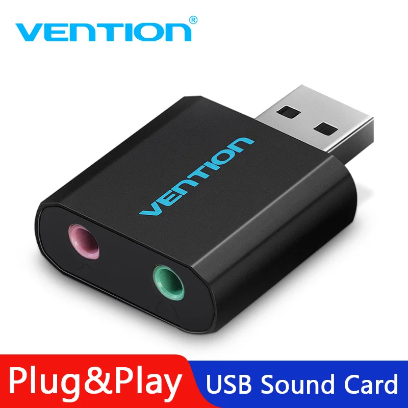 Vention External Sound Card USB To 3.5mm Jack Aux headset Adapter Stereo Audio sound card For Speaker PC Mic Laptop Computer PS4