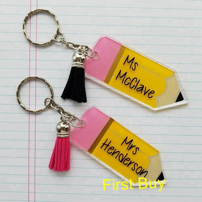 10 шт./лот высокое качество низкая цена акриловый карандаш для учителя брелки