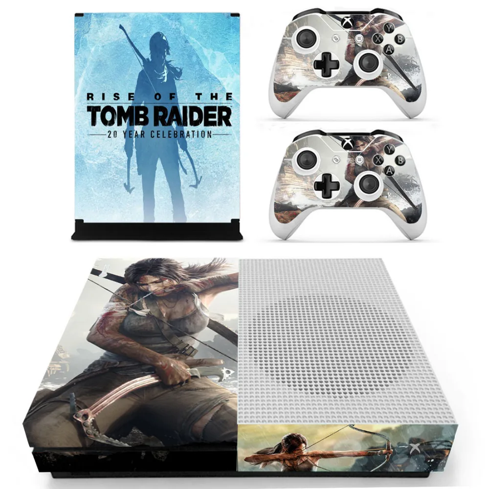 Rise of Tomb Raider Skin Sticker Decal For Xbox One S Console and Controllers for Slim Stickers Vinyl | Электроника