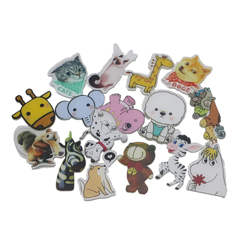 Акриловая значок мультфильм животных брошь kawaii 3D пластиковые украшения одежды с