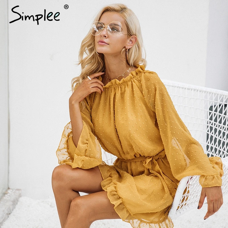 Осеннее женское платье мини Simplee на шнуровке с открытой спиной элегантное модное