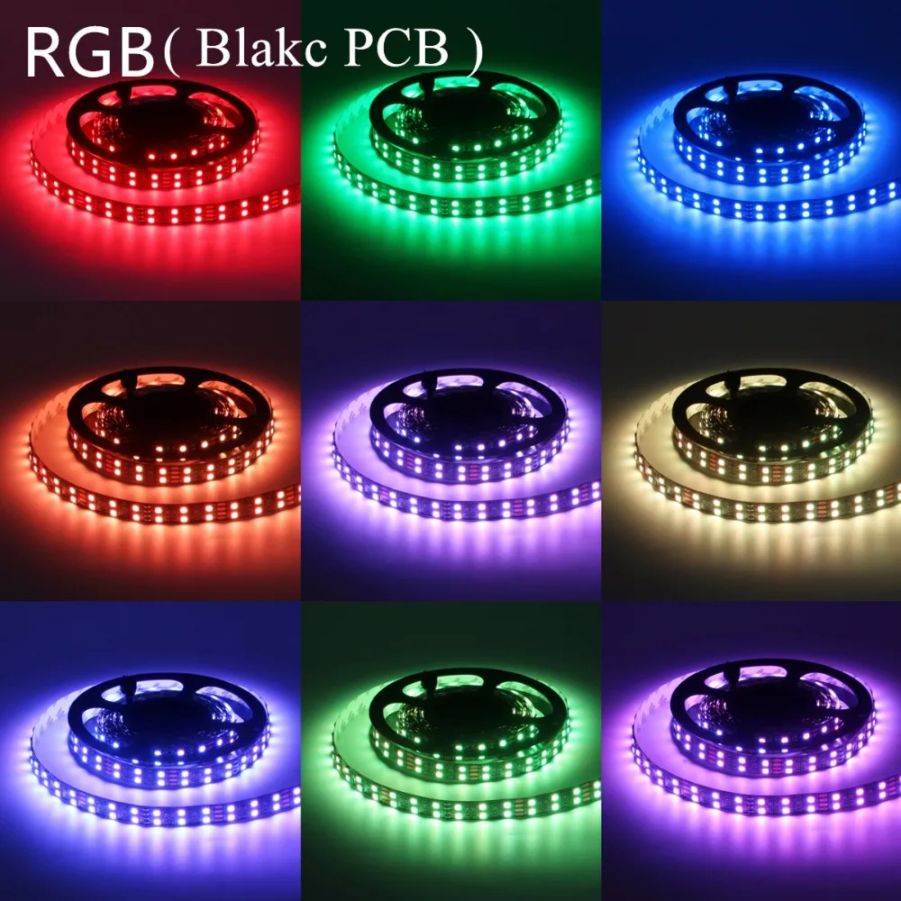 5050 RGB Светодиодная лента Водонепроницаемый DC1 2V 120 светодиодов/m Черный PCB Белый