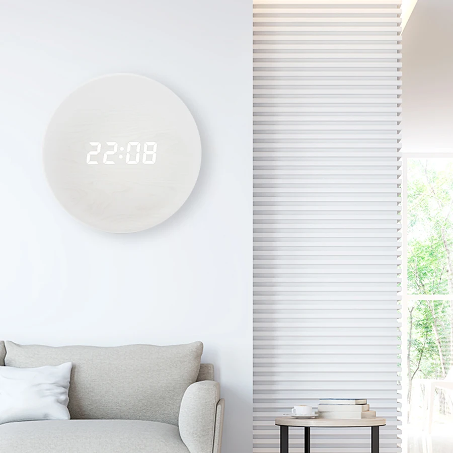 Led Electronic Wood Clocks Wall Home Decor Voice Control Clock Modern Design Nixie Decoracion Hogar Moderno 50KO569 | Дом и сад