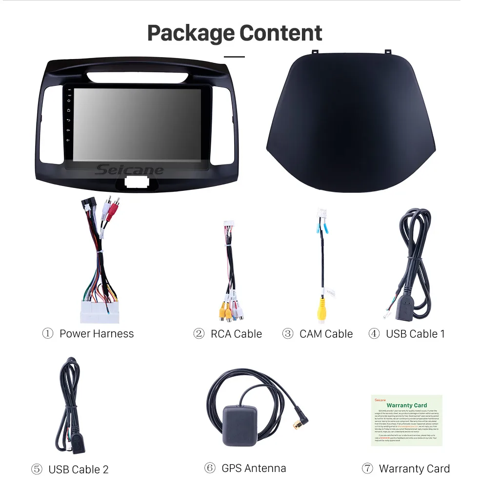 Seicane 1080P 2Din мультимедийный плеер Автомагнитола для hyundai Elantra 2011 2012 2013 Android 8,1 Wifi gps головное устройство