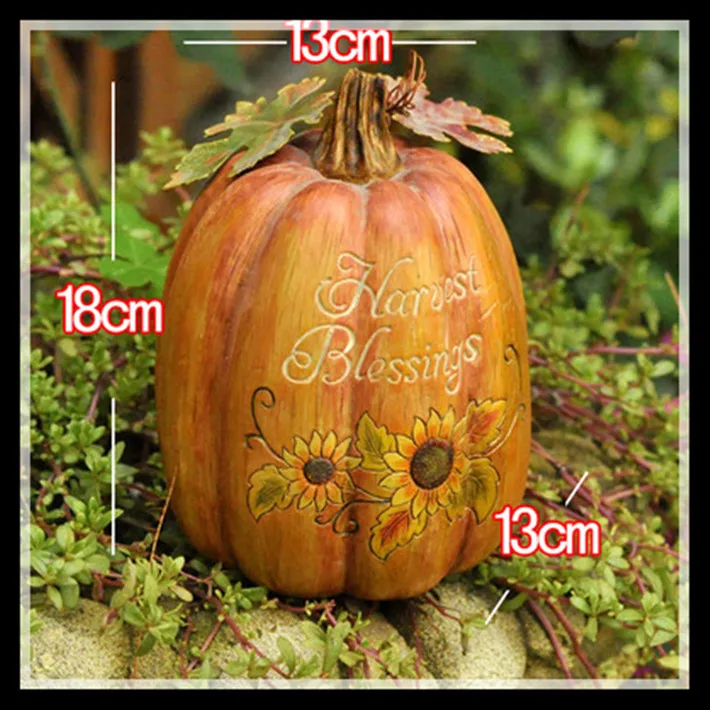 Decorative Crafts Resin Pumpkin Figurines Garden Ornaments Home Decor Halloween Decoration ElimElim | Дом и сад