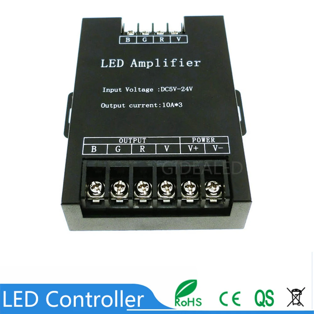 DIY home 360W strip light controller Amplifier DC12-24V rgb LED Amplifier 12V 30A input 360W for PWM control RGB controller