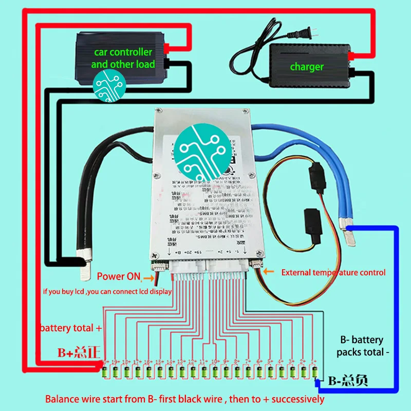 Умная 8S 20S 400A 300A 80A плата защиты литиевых батарей BMS Bluetooth APP 72V 60V 13S 10S 16S Li Ion Lipo Lifepo4 LTO