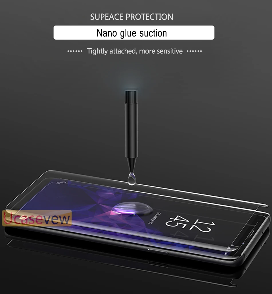 5D УФ жидкость изогнутый экран протектор Полный Клей закаленное стекло для samsung S7 S8 S9 10 Plus Note 8 9 Защитная пленка для экрана