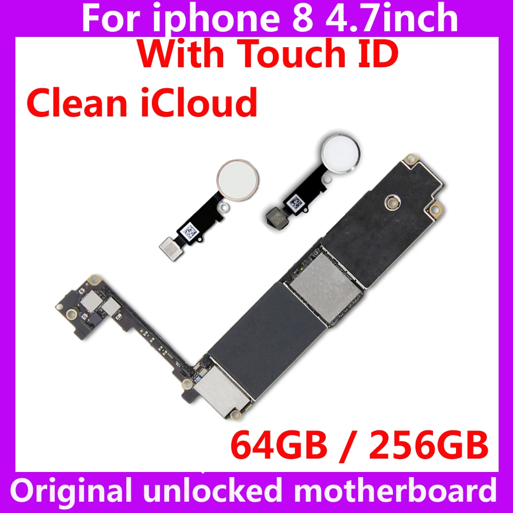64 Гб 256 ГБ для iphone 8 100% оригинальная материнская плата с/без touch ID Заводская