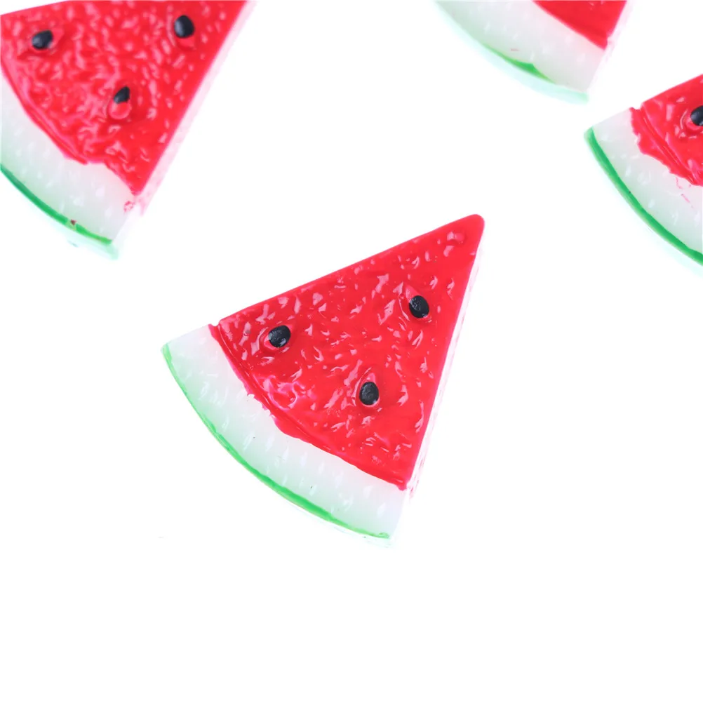 5 шт./лот миниатюрный красный арбуз смола с плоским основанием для рукоделия