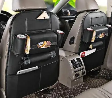 

Best Leather Car seat storage bag Multifunctional storage box car seat back bag creative car accessories box Waterproof clean