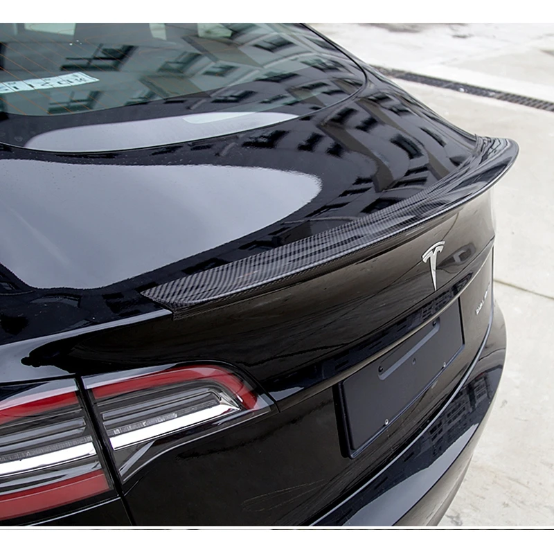 

Для Tesla Model 3 2017-2020 спойлер заднего крыла, спойлер багажника Boot Wings из углеродного волокна 3M коллоидная установка