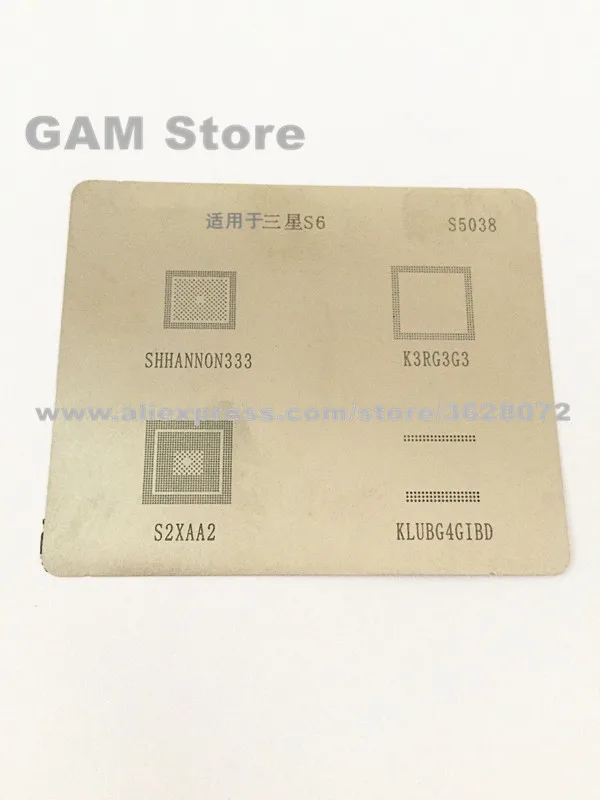 

For Samsung S6 BGA Stencil K3RG3GR RAM SHANNON333 Baseband CPU KLUBG4GIBD EMMC Reballing Pin BGA Direct Heating Template S5038