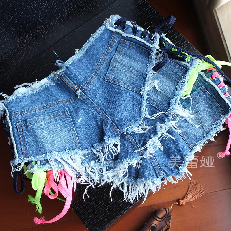 Женские пикантные шорты на шнуровке в европейском и американском стиле