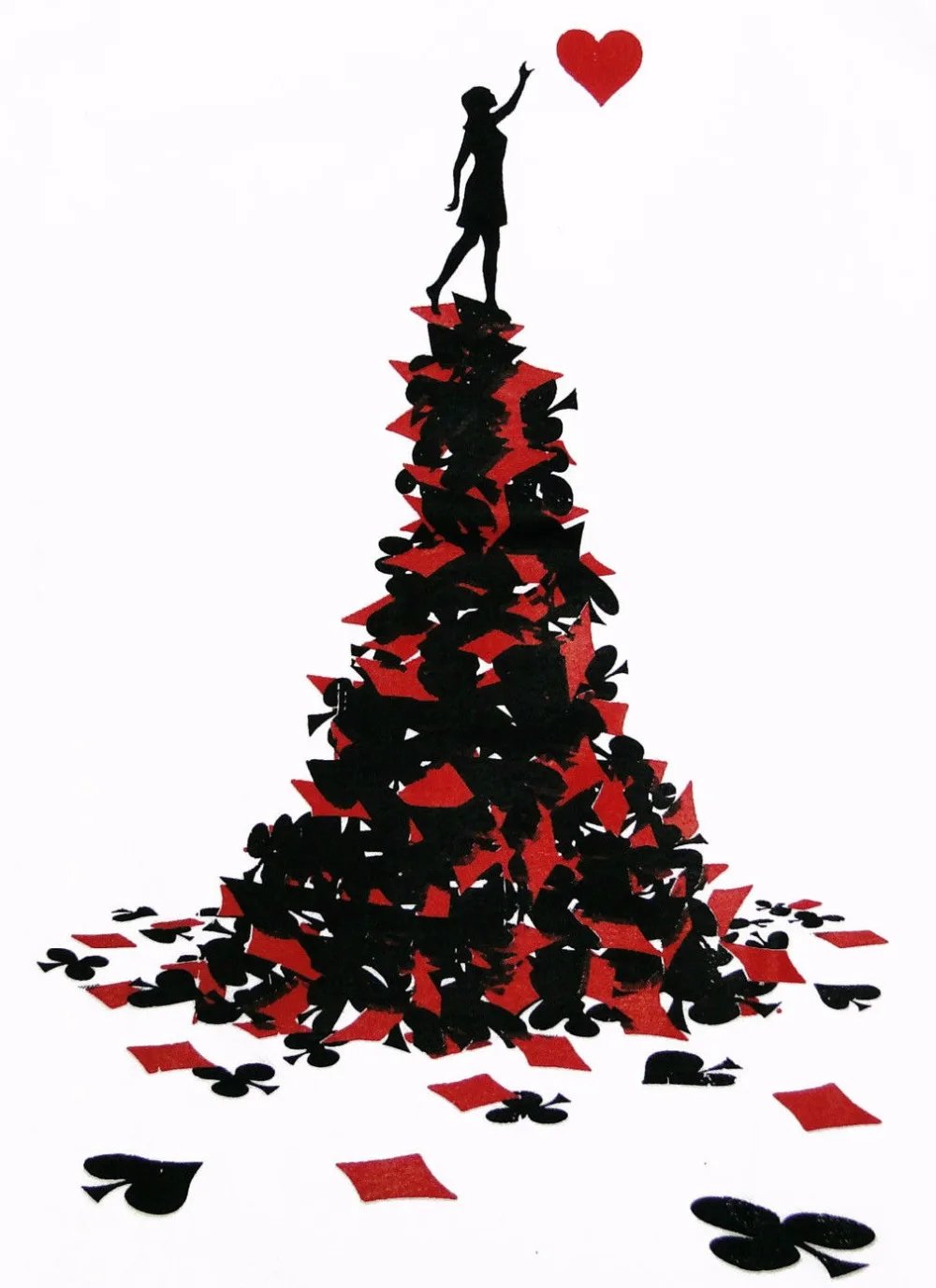 Мужская футболка с принтом сердца Love Aces бейсбольная Футболка в виде карты покера