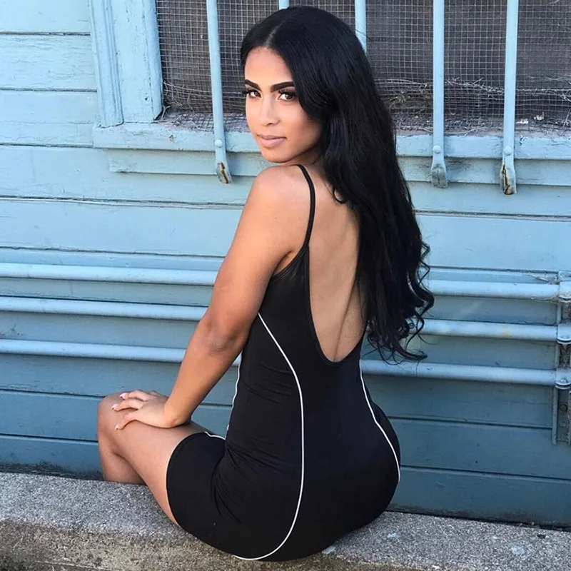 Женский комбинезон на тонких бретелях облегающий неоново зеленый в полоску с флуоресцентным рисунком стиле