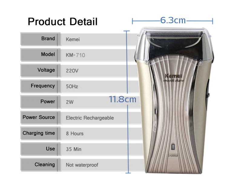 Kemei электробритва аккумуляторная борода бритва сабельная бритвы Мужчины станок