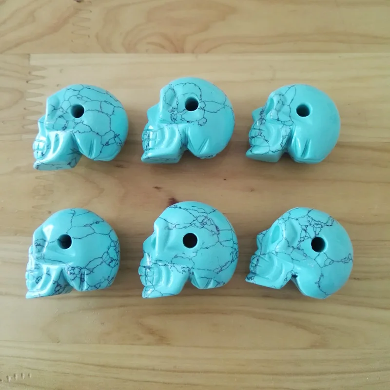

wholesale calaite stone skull pendants fit DIY necklace making Charm skull Pendant 10pcs/lot Free shipping