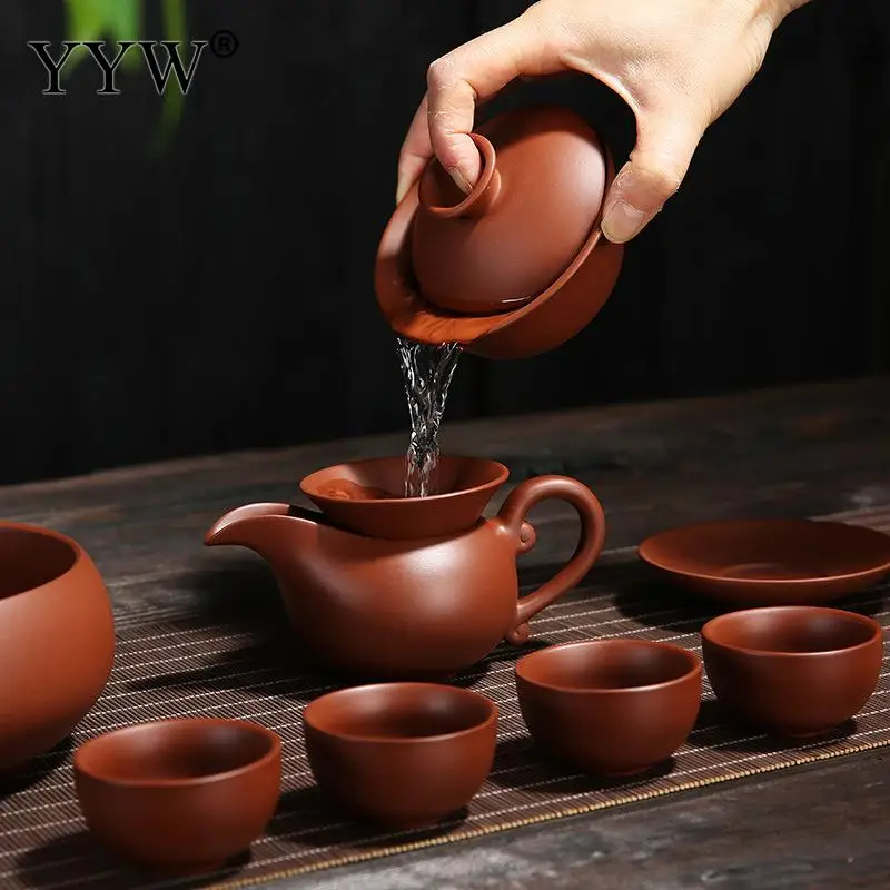 Прочный чайный набор маленький фарфоровый для путешествий легкий чайник