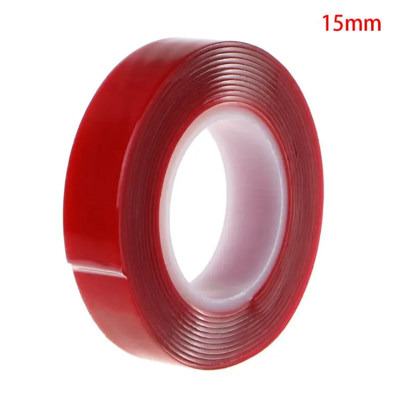 15mm 3 м красная Двухсторонняя клейкая лента ультра высокопрочная Монтажная прозрачная для автомобиля Авто интерьерная фиксированная - Цвет: 15mm