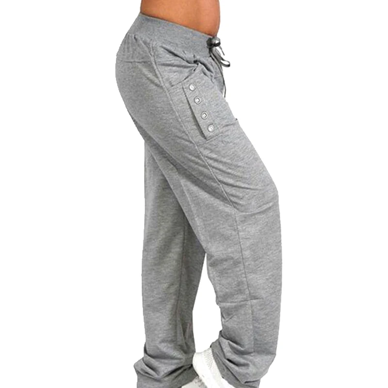 Женская спортивная одежда однотонные дышащие брюки свободные для фитнеса