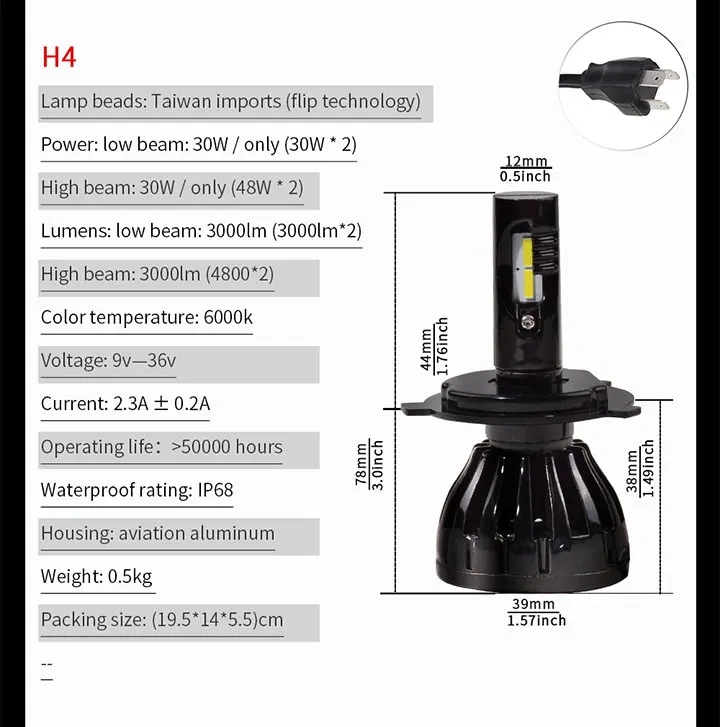 Супер яркий головной светильник H4 led h7 9005 HB3 D2S D2C Hi-Lo луч авто лампа налобный фонарь csp чип h7 светодиодный автомобильный светильник 12 в 6000 К 100 Вт