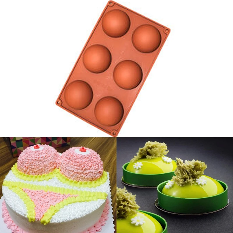 6 отверстий большой размер куполообразные DIY силиконовые формы для торта Мыло