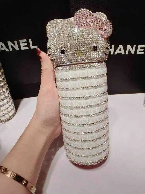 vacuum cup with crystal handmade hello kitty luxury gifts for girls birthday gift back school | Украшения и аксессуары
