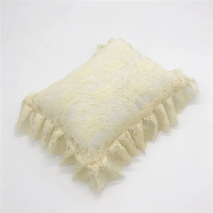 beige Новорожденный ребенок постельная подушка крючком мягкая кружевная подушка с памятью реквизит для фотосъемки Младенческая Студийная фотосъемка реквизит - Цвет: beige