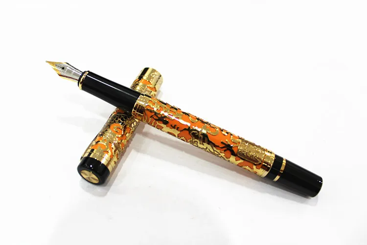 JINHAO 5000 Золотая 18KGP M перьевая ручка ДРАКОН РЕЗНЫЕ канцелярские принадлежности Школьные и офисные ручки