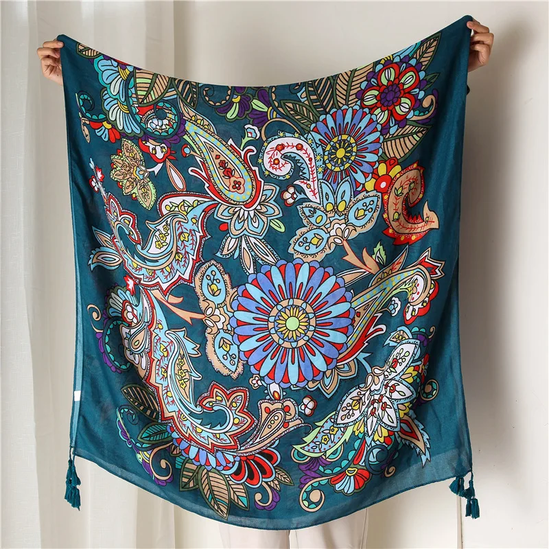 Африканский Кешью цветочный 2020 хлопковые шарфы для женщин осень зима теплые