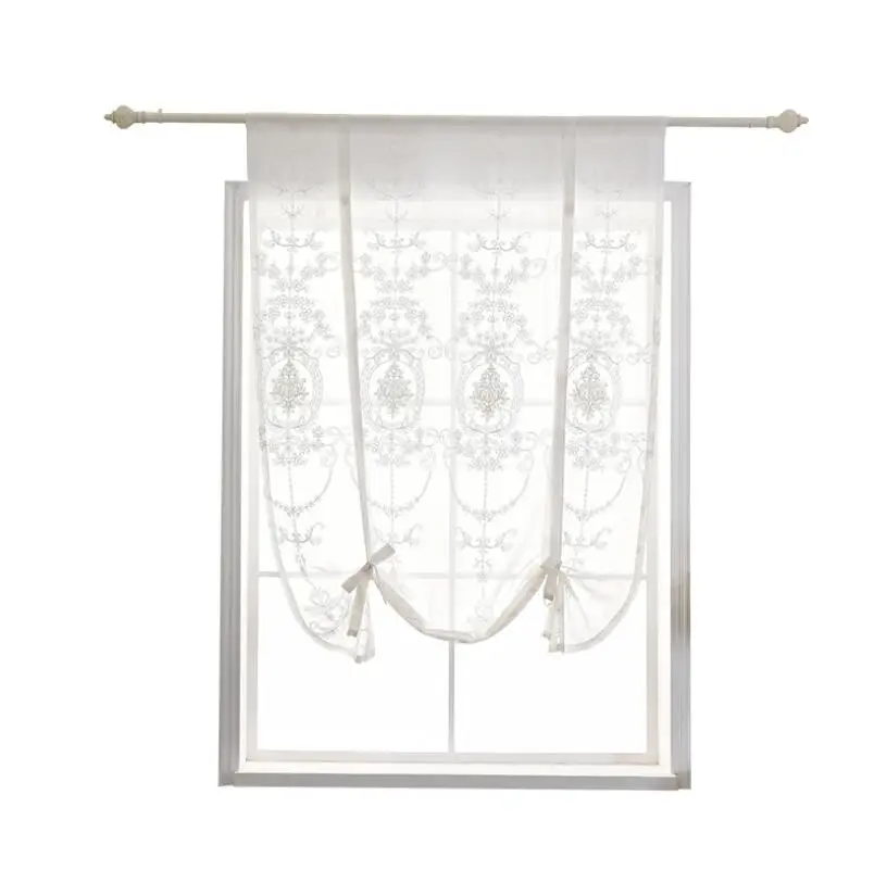 Скандинавские белые пронзенные крючком кружевные вышитые римские занавески