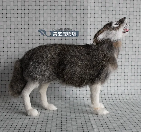 

Simulation wolf polyethylene&furs wolf model funny gift about 30cmx9cmx25cm