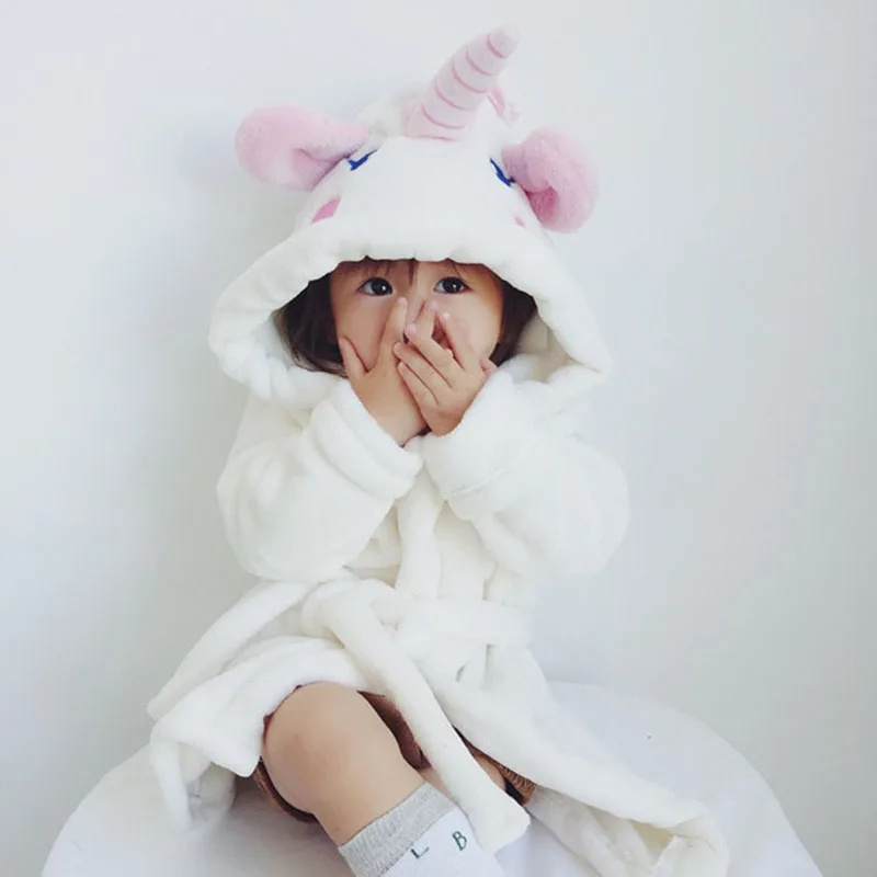 

Baby Boys Girls Pajamas Cartoon Unicorn Flannel Robe Autumn Winter Sleepwear Kids Bathrobes Children Pajamas Pyjama Kigurumi