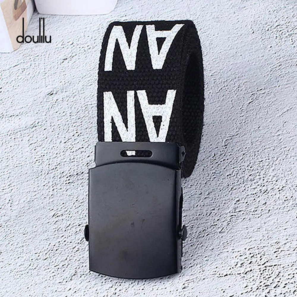 Canvas Belt 115 см нейтральный нейлоновый холщовый ремень с автоматической пряжкой, студенческий ремень, цвет, ремни для мужчин и женщин - Цвет: Canvas Belt