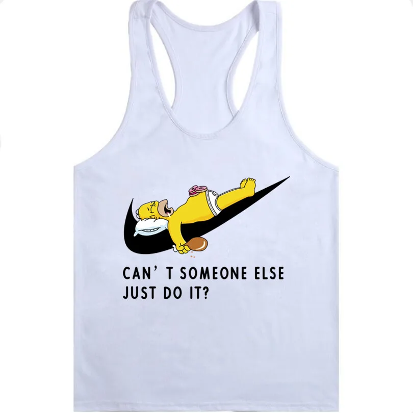 Tanktop модный Мужской Забавный Топ без рукавов дышащий мужской жилет на бретелях 2018