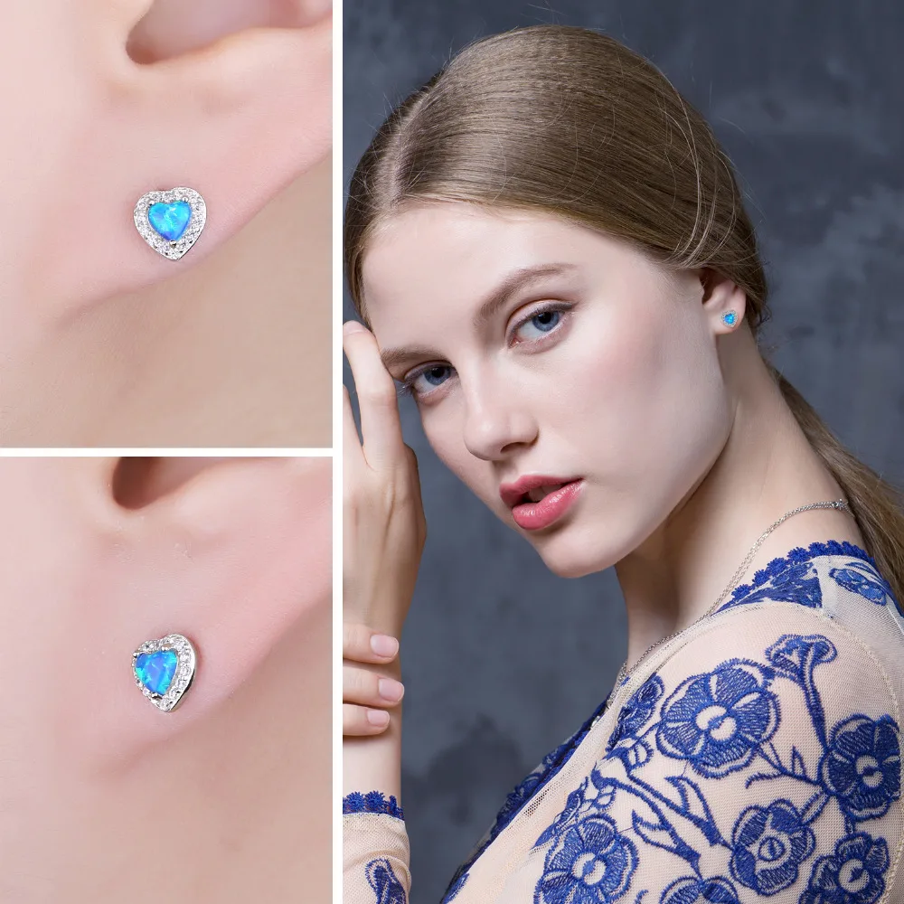 JewelryPalace сердце кабошон создан черный опал серьги Аутентичные 100% 925 пробы