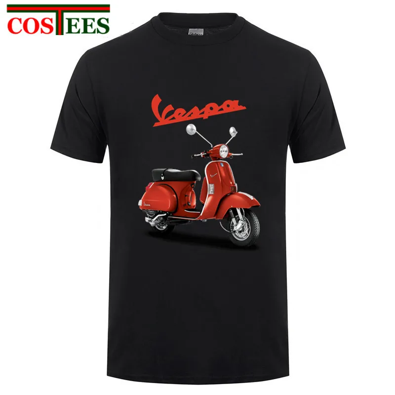 Винтажные Vespa футболки мужские Мотоцикл скутер homme Piaggio футболка с логотипом
