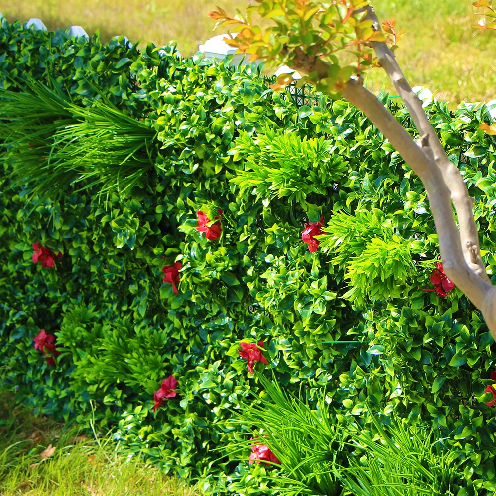 Наружные искусственные зеленые стены листья забор 1x1 м УФ-защита Сделай Сам