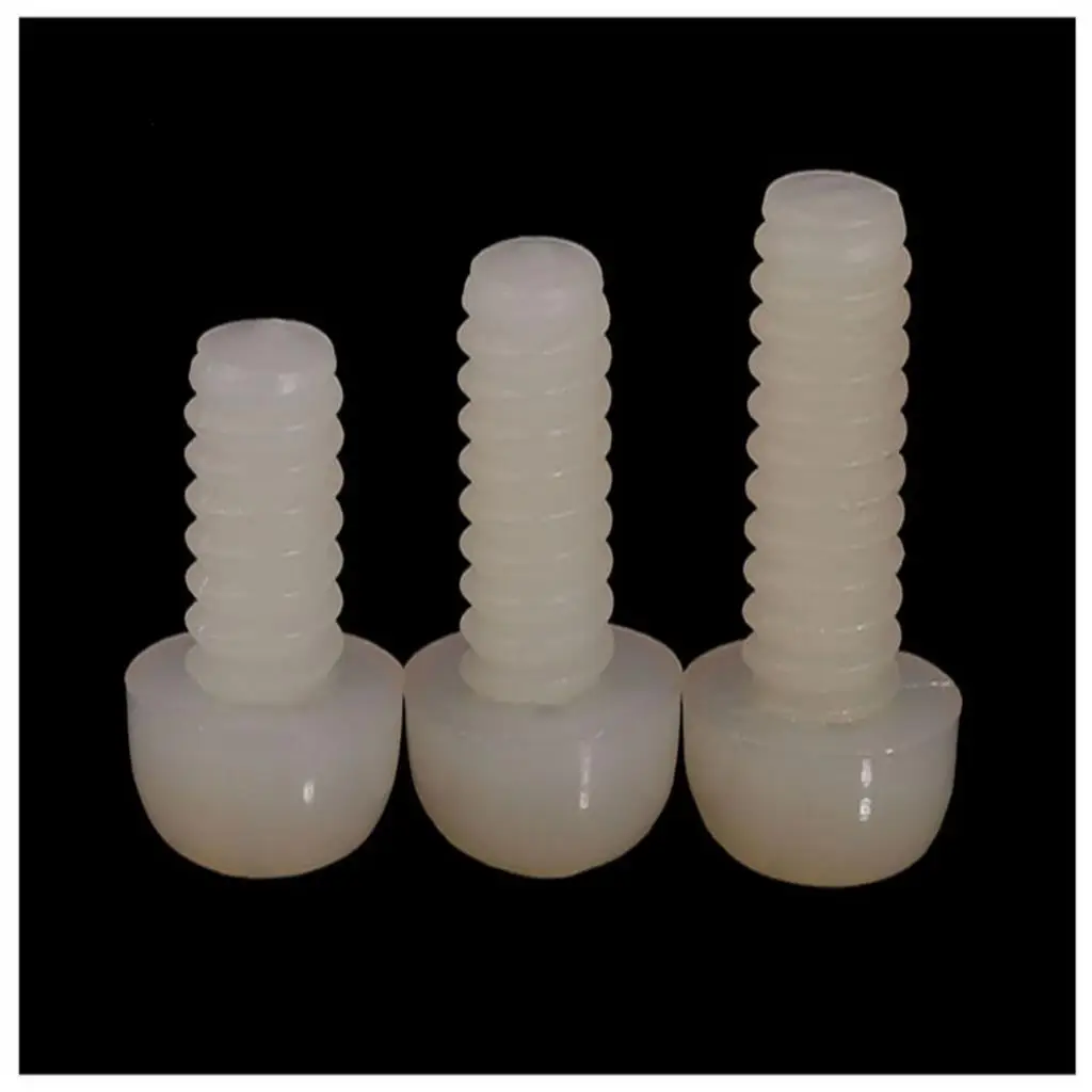 

50PCS-M6*8/10/12/15/20/25/30/35/40/45/50mm white round plastic screws round head round nylon screws pan head plastic screws