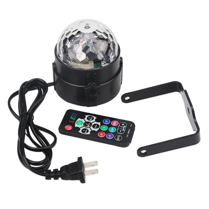 Remote Control 3W RGB Party Stage Light Music Sound Activated Rotating Magic Ball Projector Dancing Disco Lights for DJ KTV Bar | Лампы и