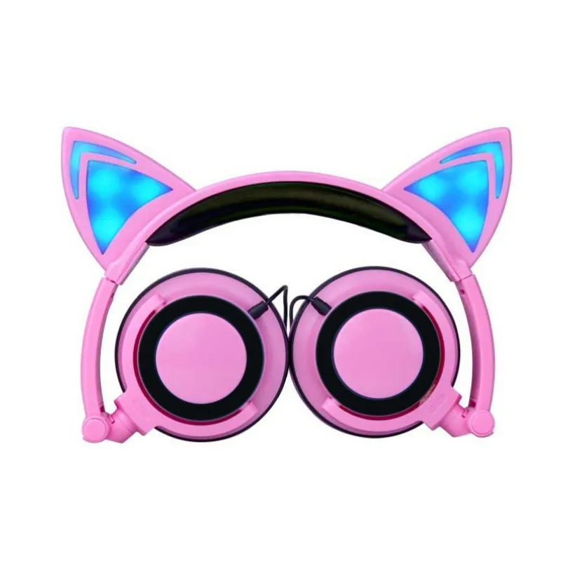 Складные мигающие наушники AIYIMA игровые наушники-вкладыши с кошачьими ушками