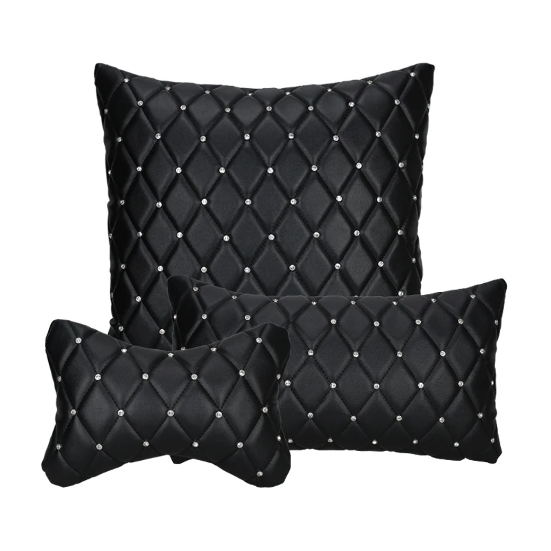 Автомобильная подушка для шеи стразы из кожи с кристаллами