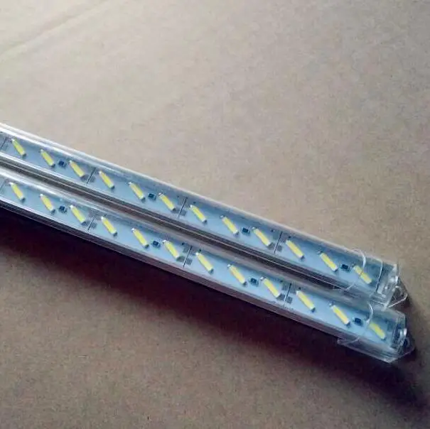 SMD 7020 Светодиодная лампа DC12V 50 см 36led жесткая полоса + u образный Корпус Холодный